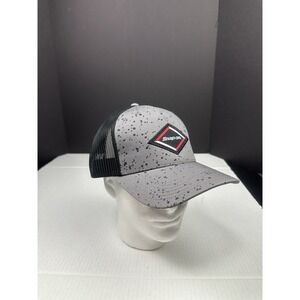 Snap-On Tool Paint Splatter Mesh Snapback Hat Gray Black Patch Logo